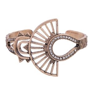 Brass Art Deco Statement Cuff Bracelet